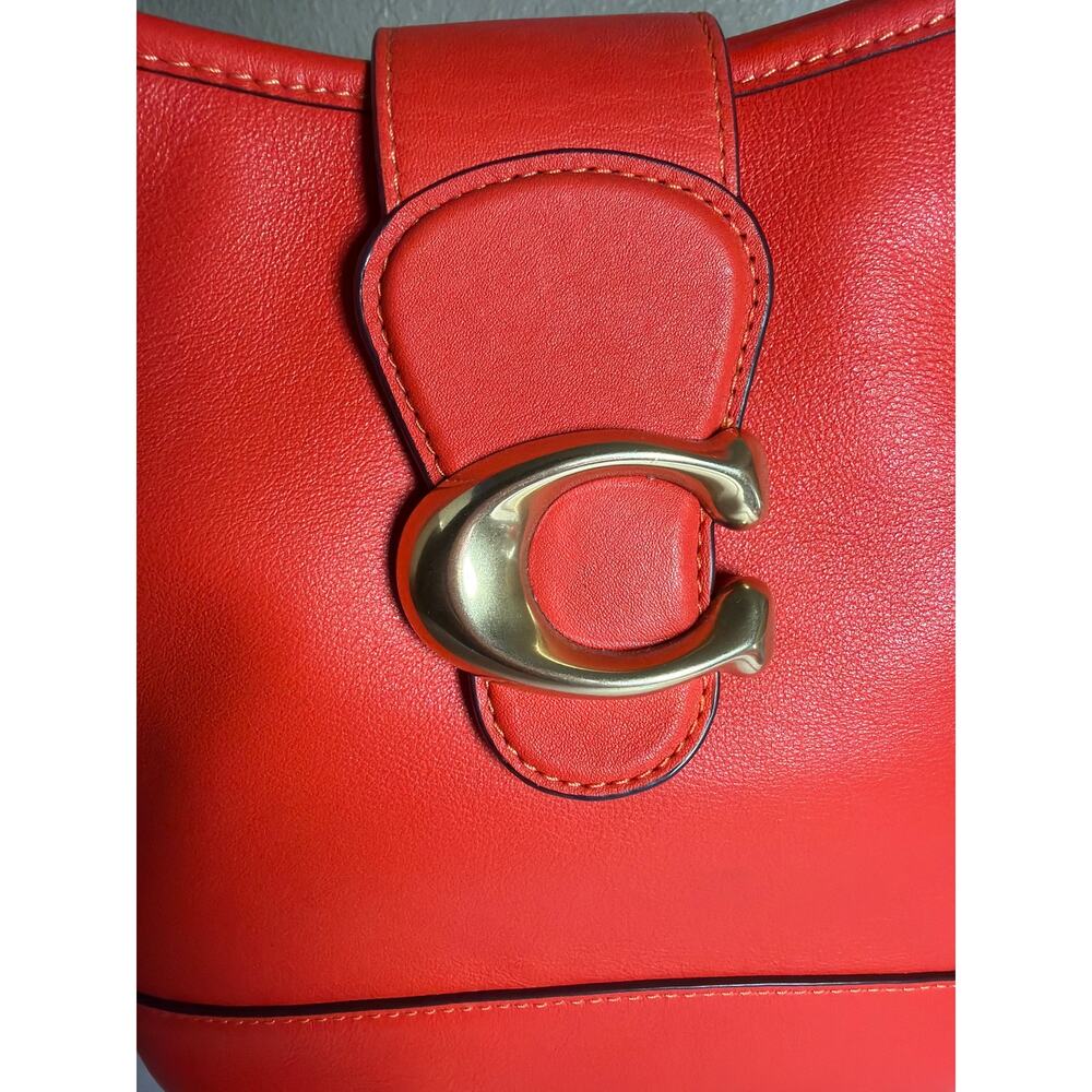 Coach Tali Bucket Bag Orange Soft Leather Magnetic and Zipper Closure NWOT - Picture 6 of 12